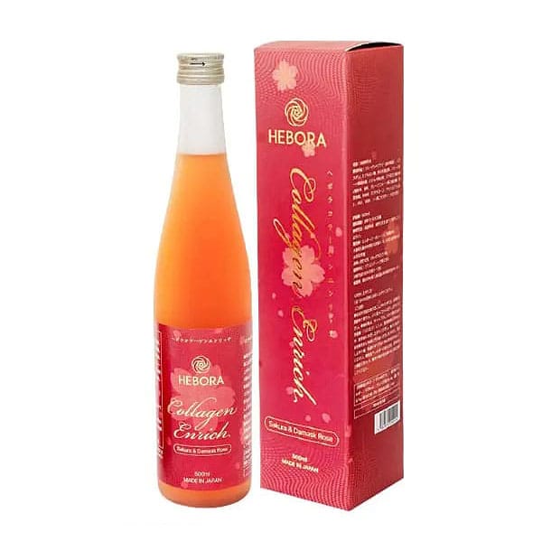 Nước Uống Hebora Collagen Enrich Damask Rose Water Chai 500ml